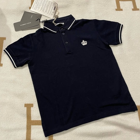 NWT Dolce & Gabbana Boys Navy Polo Shirt - Picture 1 of 3